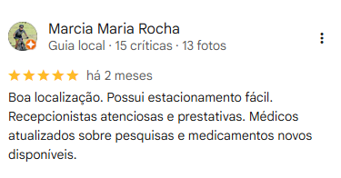 Avaliação Google   Marcia Maria Rocha